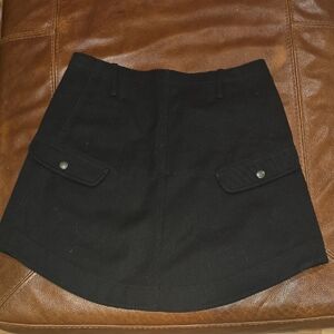 Coach Black Skirt with Button Accent